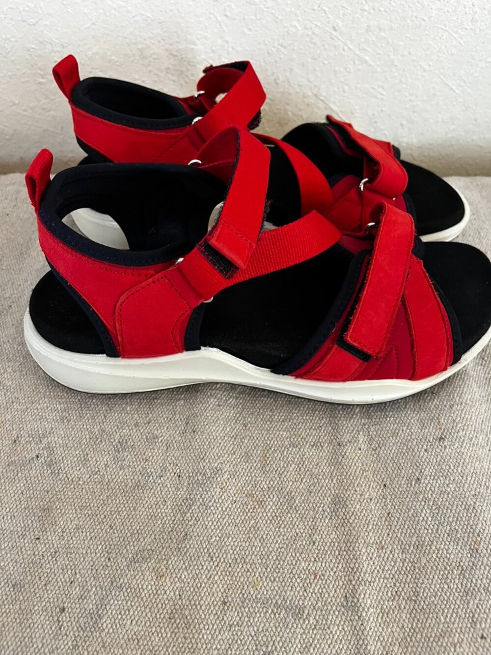 Romika Woman's Red /Black Hook & Loop Summer Orthotics Sandals sz 8